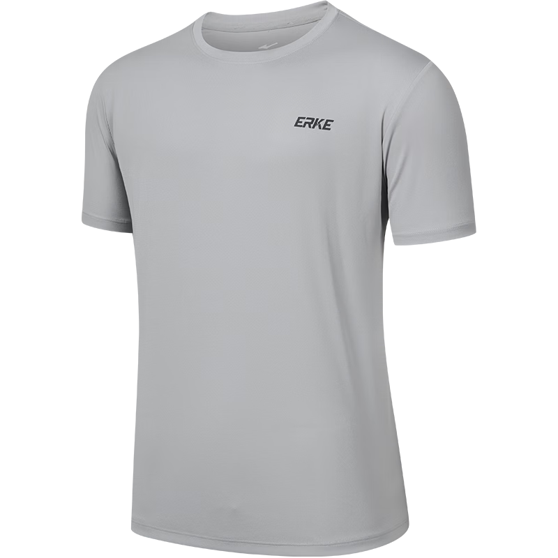 Erke Men's Sports Antibacterial Short Sleeve Crew Neck T-Shirt Summer New Moisture-Wicking Quick-Dry Casual Base Layer