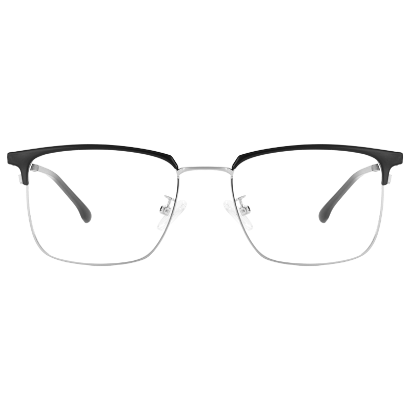 Jingbang Men's Prescription Glasses Blue Light Blocking Photochromic Fashion Transparent Browline Frame Eyewear S9615