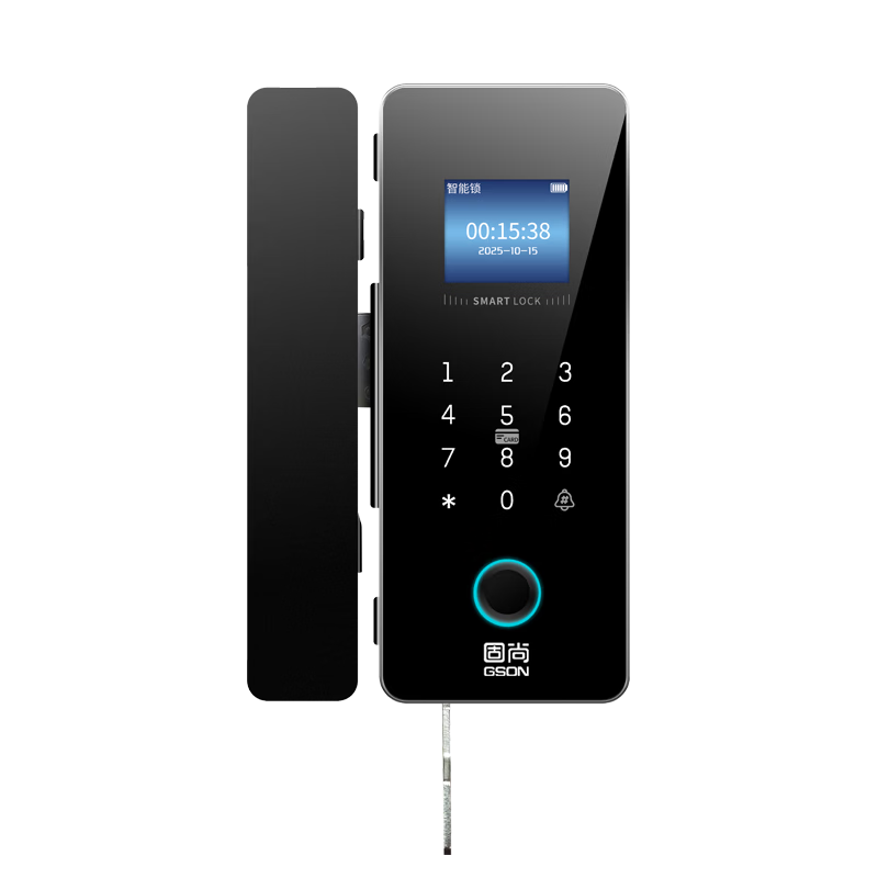 GS GSON Glass Door Smart Lock Office Glass Door Fingerprint Password Lock Double Door Electronic Access Control Attendance Lock with Key