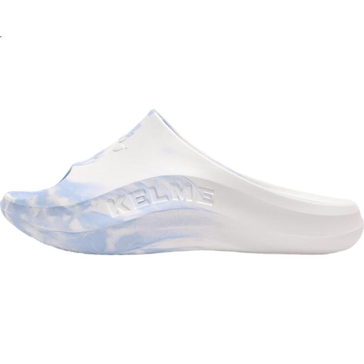 KELME Men's Outdoor Fitness Sports Slippers, Beach Thick-Soled Couple Fashion Sandals, White And Blue, Size 35