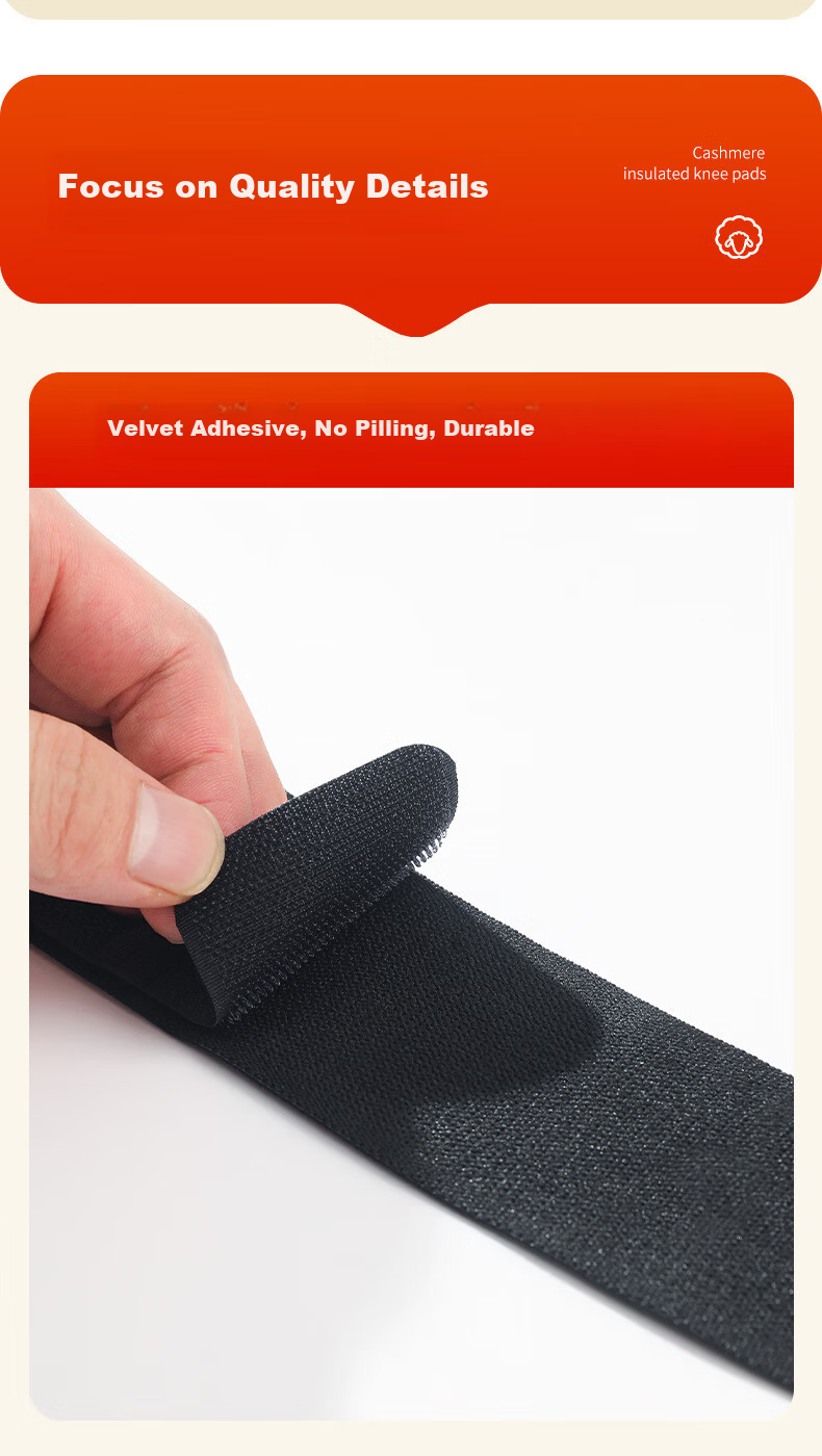 Langsha Cashmere Knee Warmers Thickened Fleece Knee Support Cold Protection Leg Sleeves for Men and Women, Autumn Winter, Middle-aged and Elderly 11