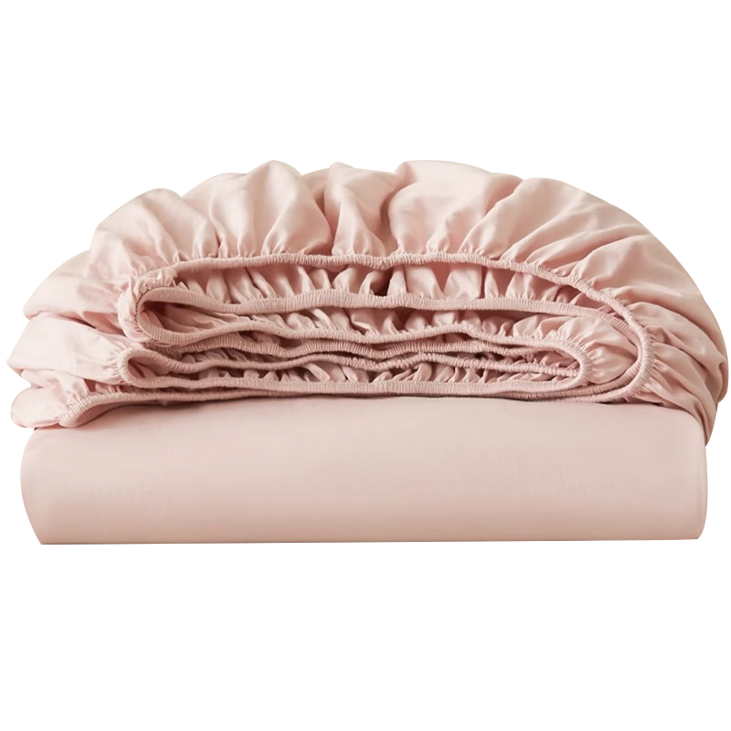 MUJI A-Class 100% Cotton Fitted Sheet Single 120x200cm Pink Full Coverage Mattress Protector