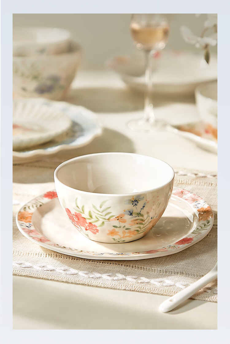 Ink Color High-Value 46-Piece Ceramic Bowl and Plate Set for Home, New Wedding Dinnerware, Housewarming Tableware 6