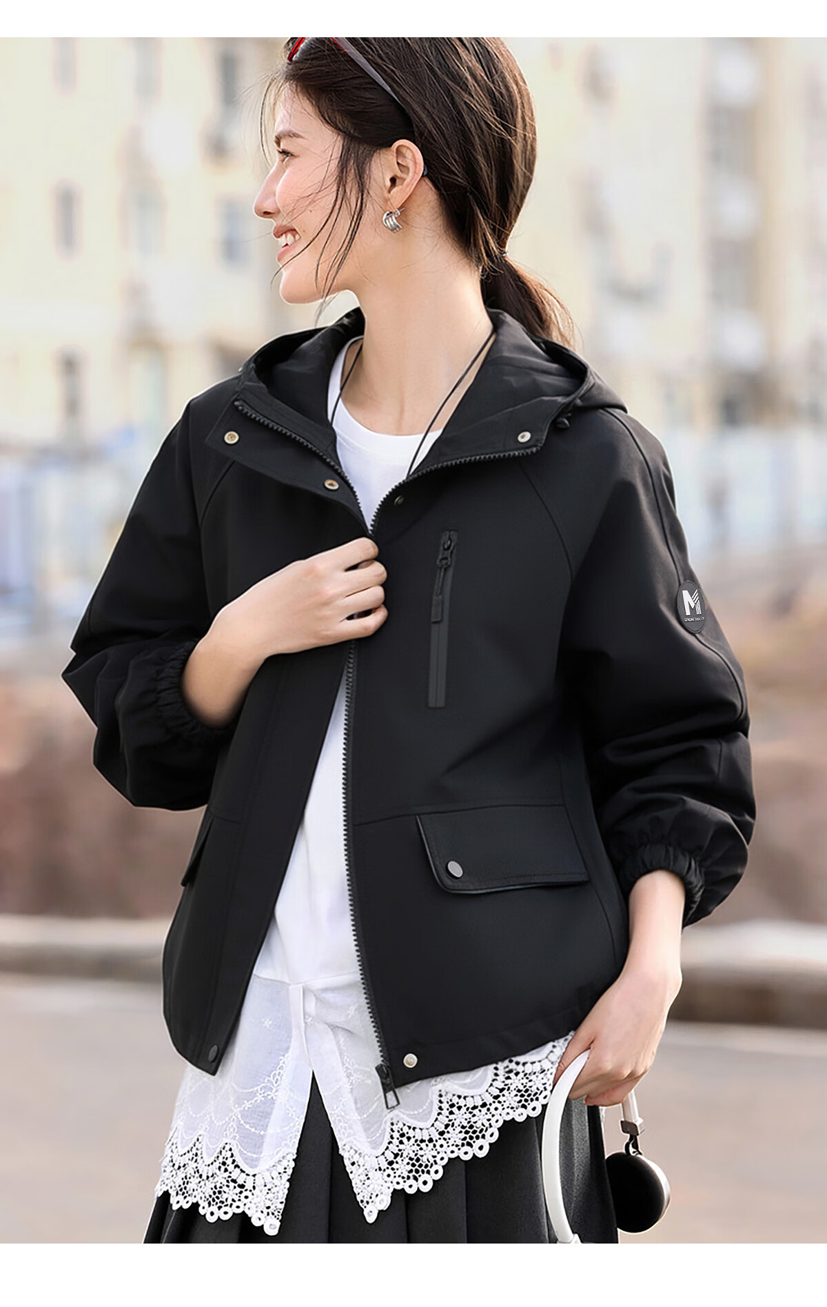 She Enjoy Casual Short Jacket for Women Petite Workwear Style Outdoor Jacket T54D021 18