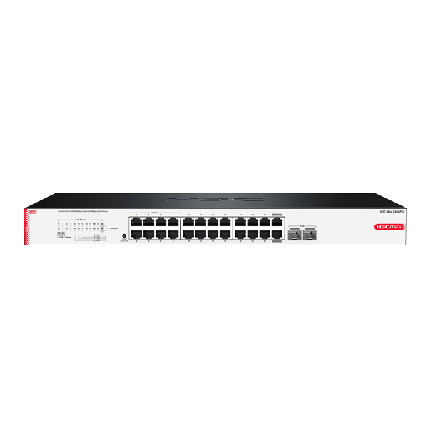 H3C 24-Port Gigabit Ethernet + 2 2.5G Optical Port Switch, Unmanaged Enterprise-Grade Switch, Network Cable Splitter, Rack-Mountable, S26GF-U