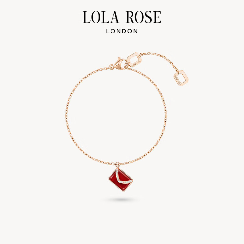 LOLA ROSE Love Letter Series Gemstone Bracelet for Women Red Carnelian Holiday Gift