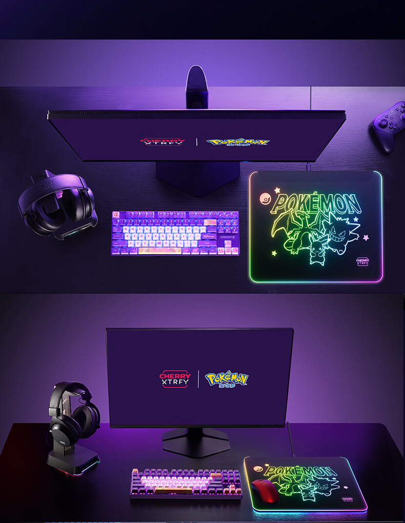 CHERRY Large Gaming Mouse Pad, E-Sports Mouse Pad, Pikachu Mouse Pad, Computer Desk Mat, IP Collaboration, 480*400*4mm 10