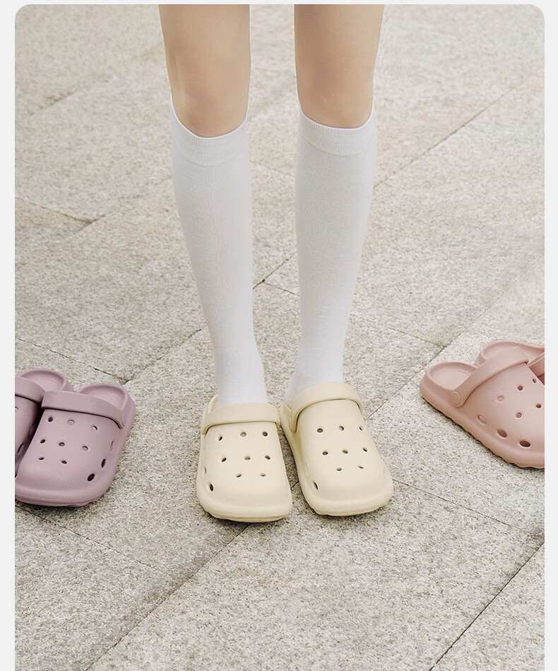 Puxi Xiaokuiyang Women's Hollow Sandals New Beach Two-Wear Thick Sole Closed-Toe Summer Half Slippers 9