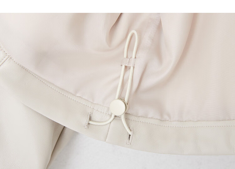 Demana [Eco-friendly PU] Spring Urban Round Neck Structured Quilted Decorative Women's Jacket 15