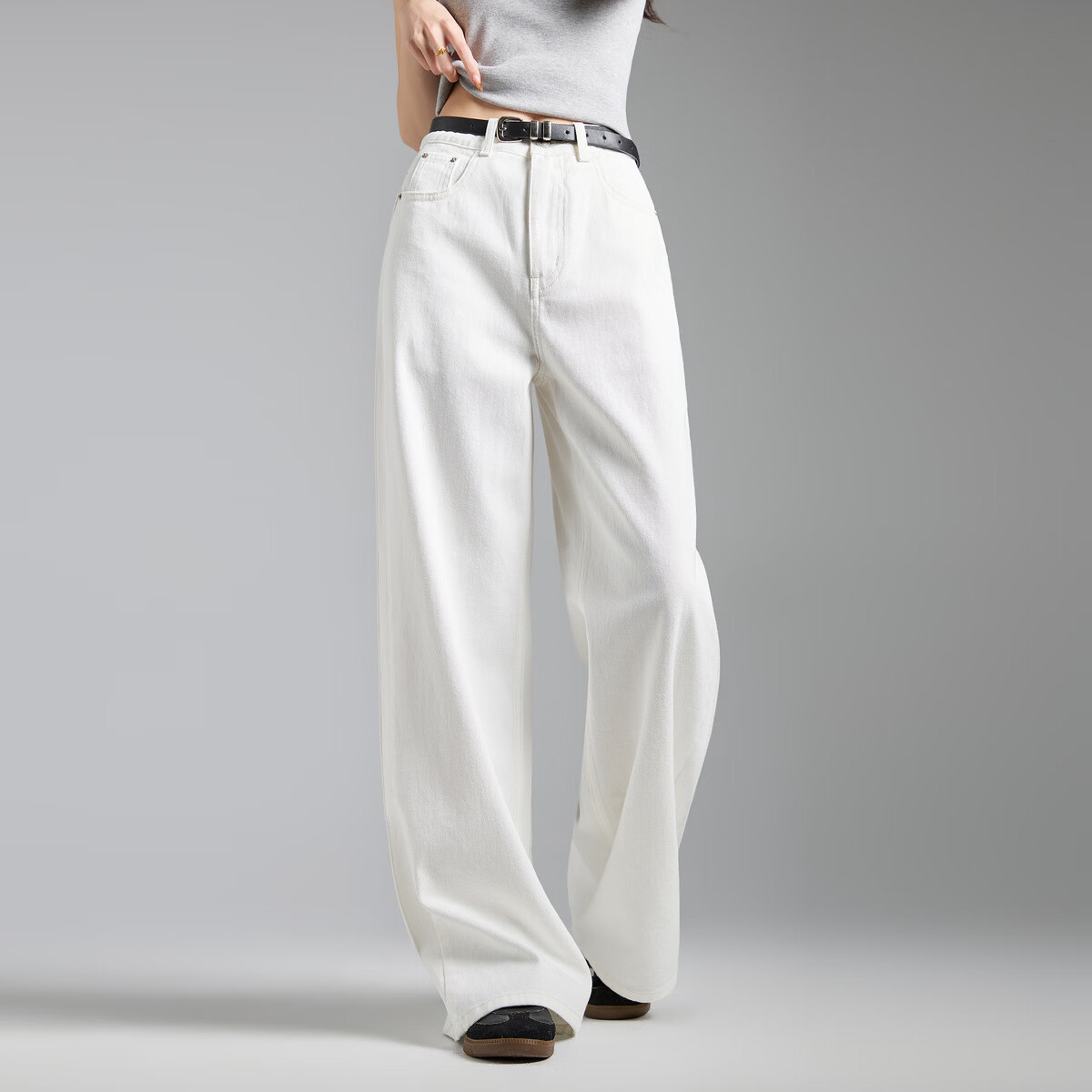 TonLion 2026 Spring Women's Embroidered Denim Pants Off-White 26
