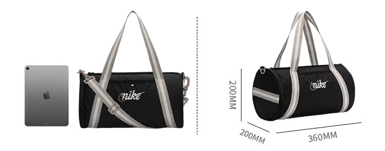 NIKE Unisex Heritage Duff Crossbody Bag Casual Bag DR6261-014 Black/Grey One Size 3