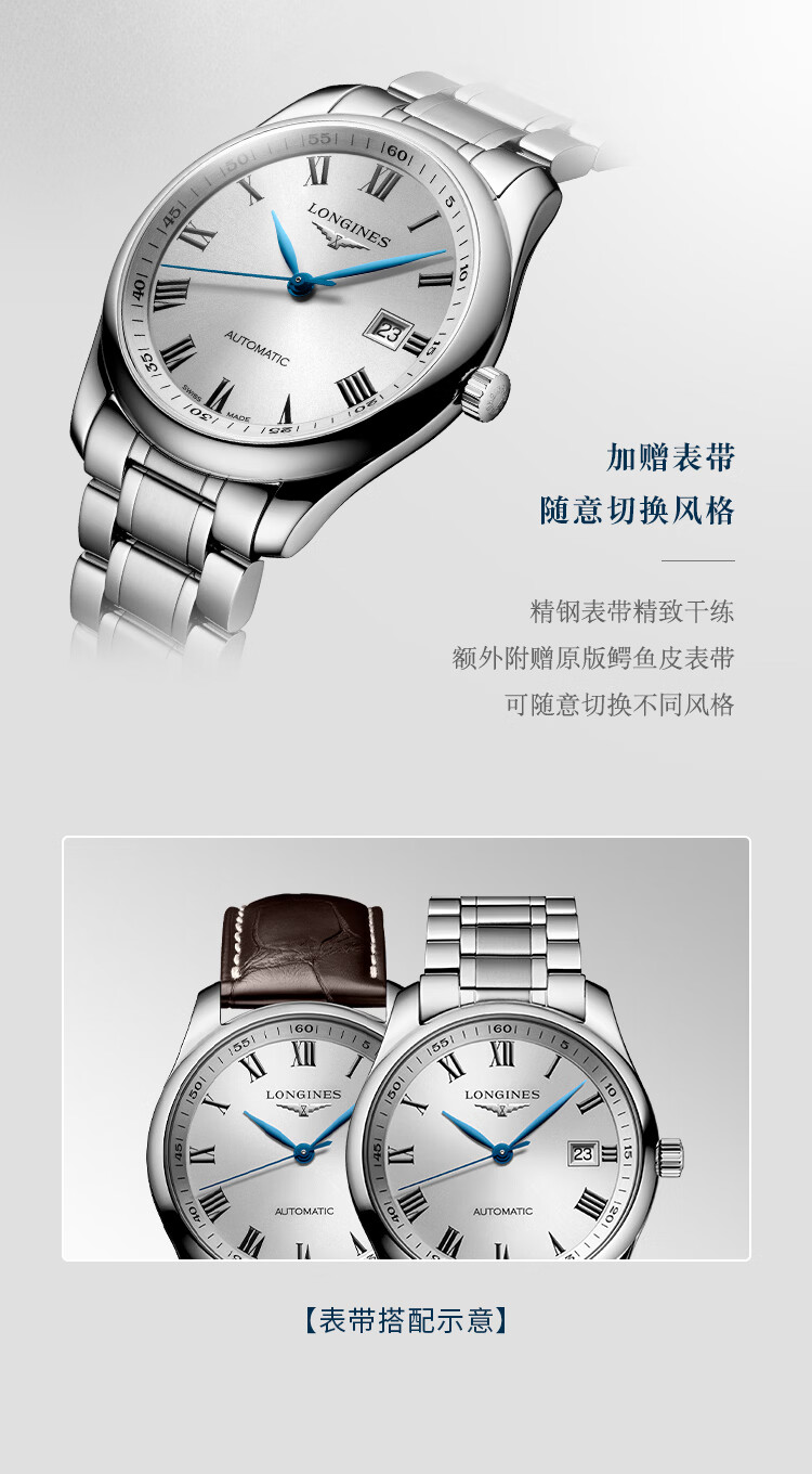 LONGINES Master Collection Men's Stainless Steel Mechanical Watch L27934966 6