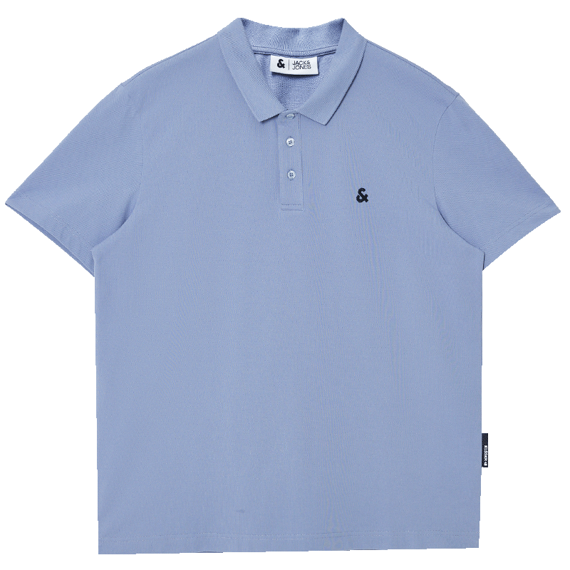 JACK&JONES Men's Spring New 3D Embroidered Business Casual Work Commute Short Sleeve Polo Shirt 226206029
