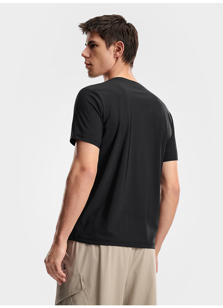 FILA Official Men's Short Sleeve T-Shirt 2026 Summer Cooling Breathable Round Neck Sun Protection Sports Top 19