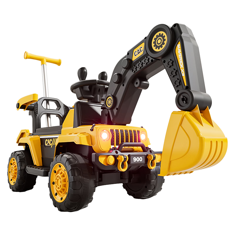 Feige Children's Excavator Electric Ride-On Car Remote Control for Ages 1-3-6-8 Boys Large Toy Vehicle Dual Drive