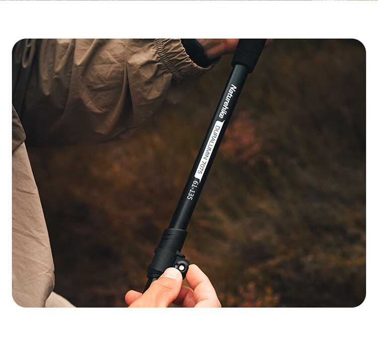 Naturehike Nokpro Outdoor Aluminum Alloy Trekking Poles External Lock Telescopic Hiking Sticks for Men and Women Climbing Blue Gray 11