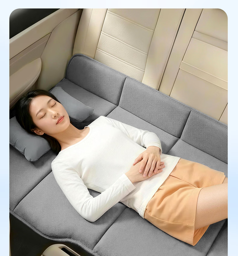 Huiduoduo Car Rear Seat Sleeping Mat Foldable Mattress Backseat Sleeping Aid Travel Cushion Support 12