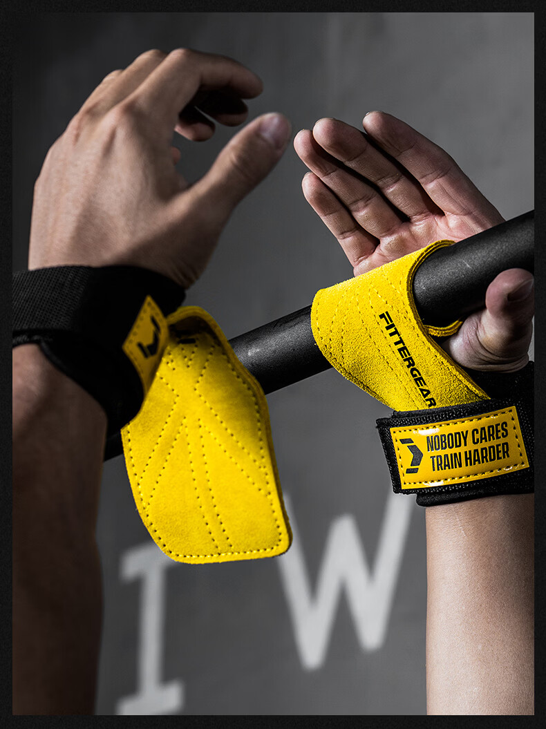 FITTER GEAR Pull-Up Assistance Band Fitness Gloves for Men, Anti-Slip Barbell Grip Band for Pull-Ups, Black, Size S 10