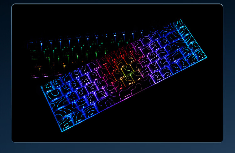 AJAZZ AK680V2 Magnetic Axis Customizable RGB Gaming Keyboard 8K Report Rate RT0.01 Valorant 68-Key Black Ice Island Switch 13