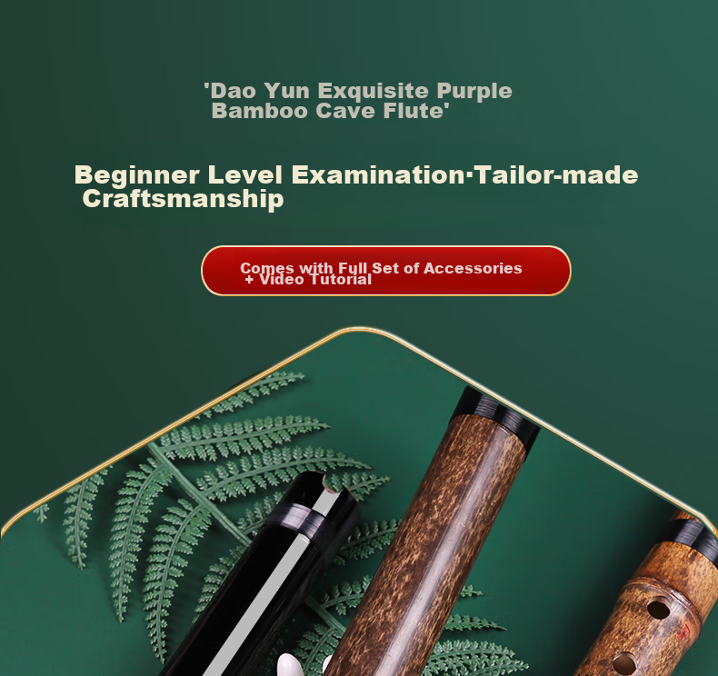 Daoyun Purple Bamboo Xiao Flute, Eight-Hole G Key, Beginner's Entry-Level Professional Ancient Style Purple Bamboo Short Flute, Musical Instrument 2