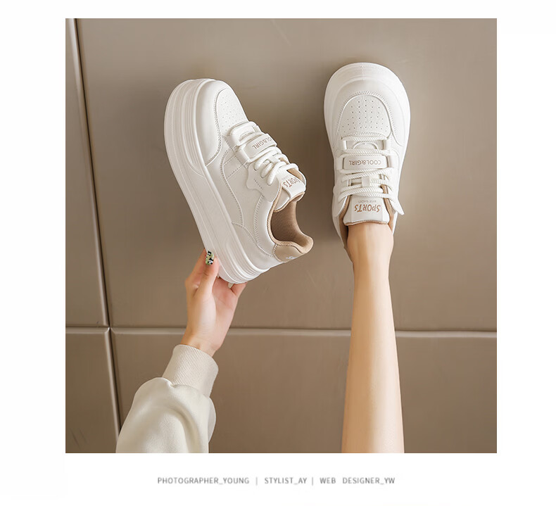 Cartelo Crocodile Women's Casual Shoes Fashion White Sneakers Spring Thick Sole Versatile Sports Shoes 1687 Mika Size 37 5