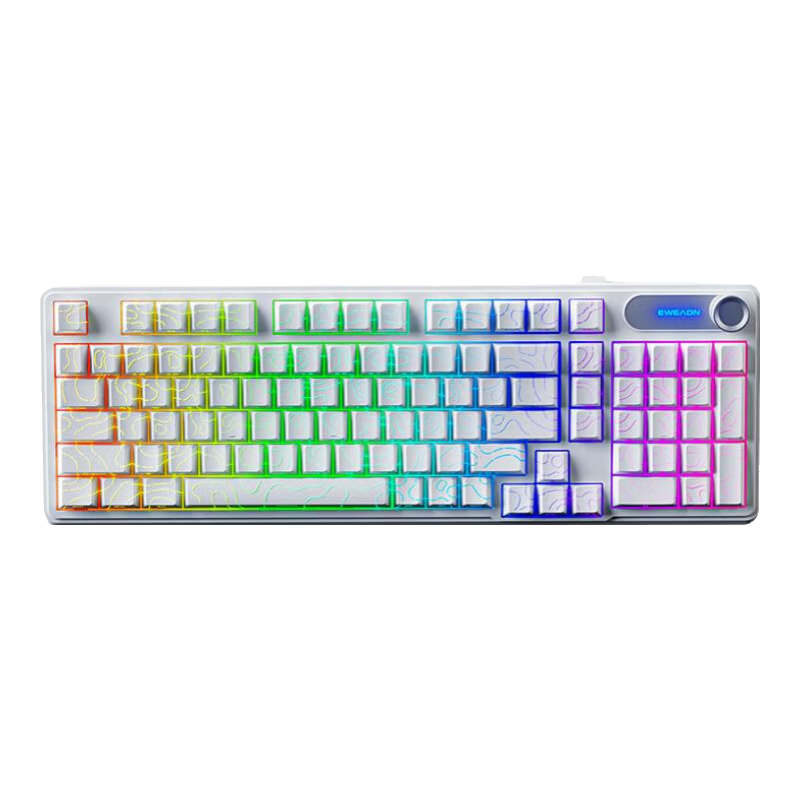 EWEADN V102 Ultra Wireless Keyboard And Mouse Combo, Wired Bluetooth Tri-Mode Office Mechanical Feel Silent Membrane Keyboard, Compatible with Desktop Computers And Laptops, Universal External Device, 99 Keys, Tri-Mode Versio