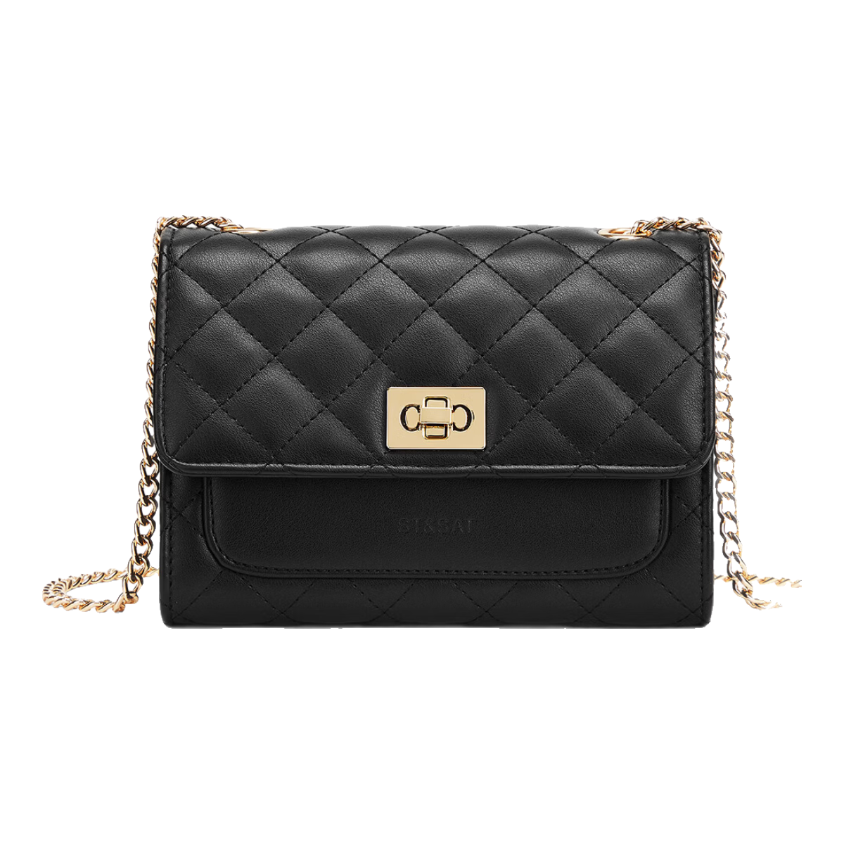St&Sat Women's Bag Versatile Shoulder Crossbody Small Square Quilted Chain Bag Birthday Gift for Girlfriend Wife
