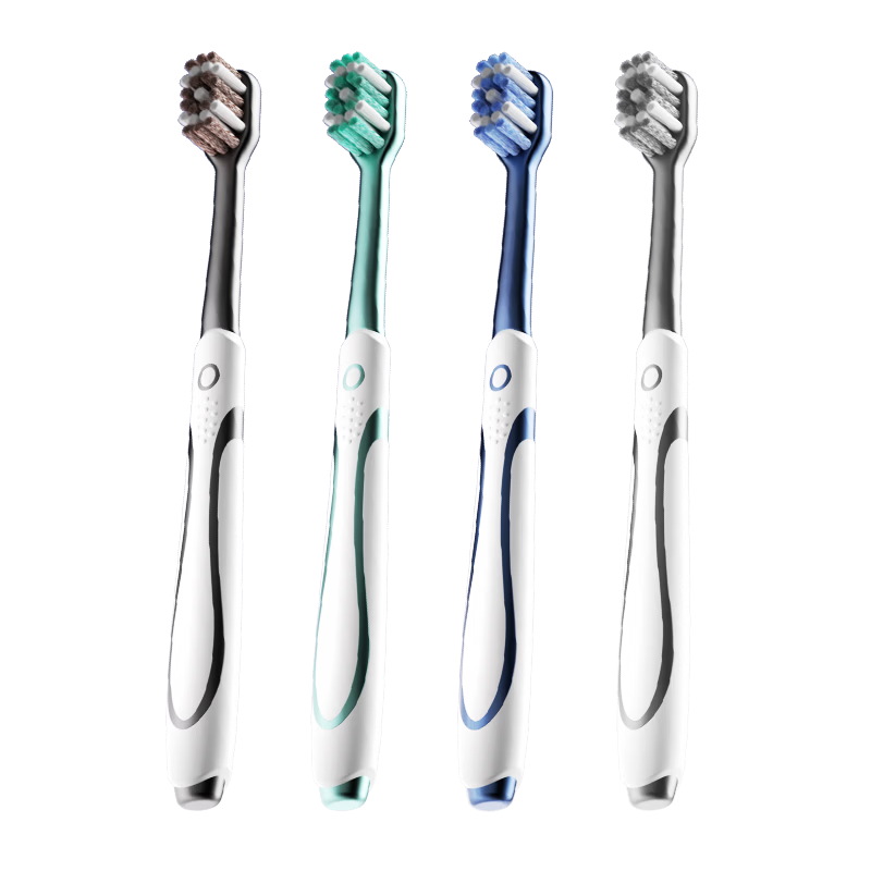 Haoci Liangpin Medium Hard Bristle Toothbrush for Adults, Men's Toothbrush, Removes Smoke and Tea Stains, 99% Antibacterial, Durable - Pack of 4