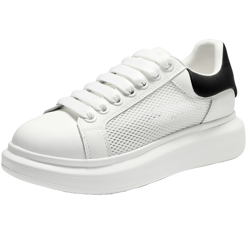 Belle Platform Cloud White Sneakers 26 Spring Summer Women's Casual Colorblock Skate Shoes Z2U1DCM5 Black Heel Wing - Breathable, Size 38