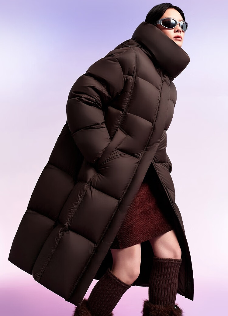 BOSIDENG Off-Season Women's Down Puff Jacket Winter 90% Down Thickened Detachable Hood Loose Extra Long Coat Mall Same Style 9
