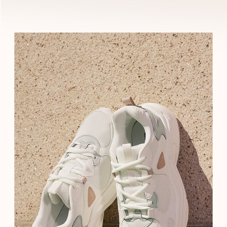 361° Women's Sports Shoes Spring Summer New Thick Sole Cushioning Commuter Retro Casual Dad Sneakers 682616762-1 10