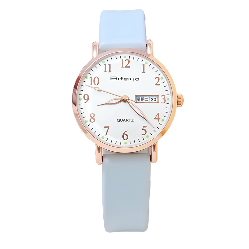 Light Shadow Moment Women's Watch for High School Students, Stylish Ins Niche Children's Exam Night Glow Quartz Watch