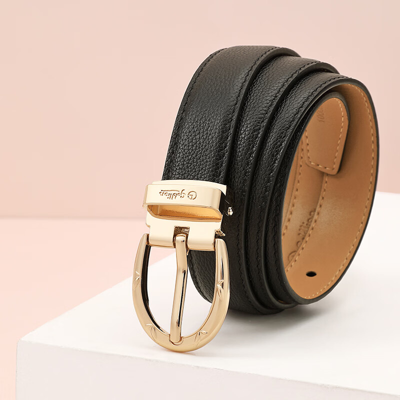 Goldlion Women's Leather Belt, Fashionable Pin Buckle Waistband, Versatile Belt Gift Box, Birthday Present