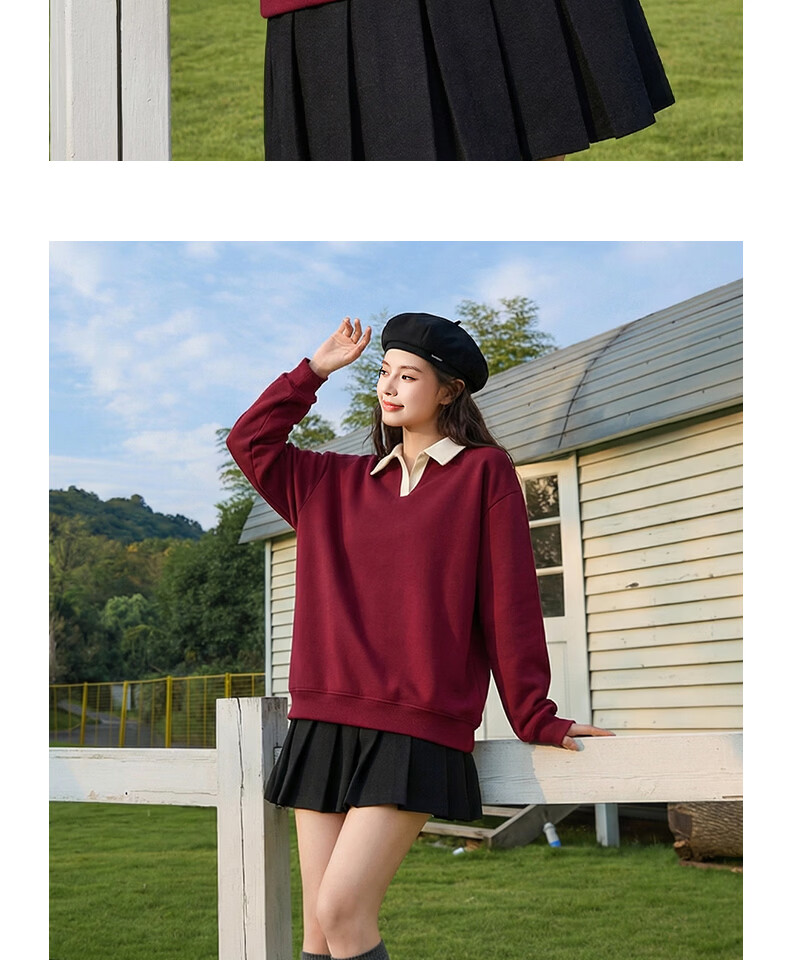 Urban Beauty Women's Polo Shirt Sweatshirt 2026 New Autumn Loose Slim Fashion Versatile Jacket Spring and Autumn 14
