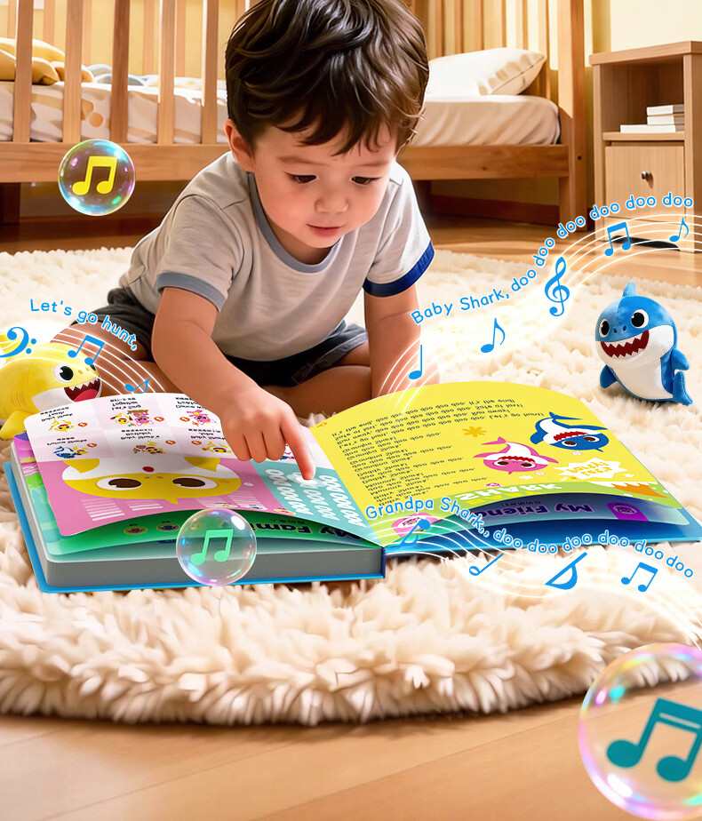 Haiyue Starry Sky Shark Baby 0-Basis English Enlightenment Sound Book Touch Early Education Audio Children's Educational Toy New Year Gift 12