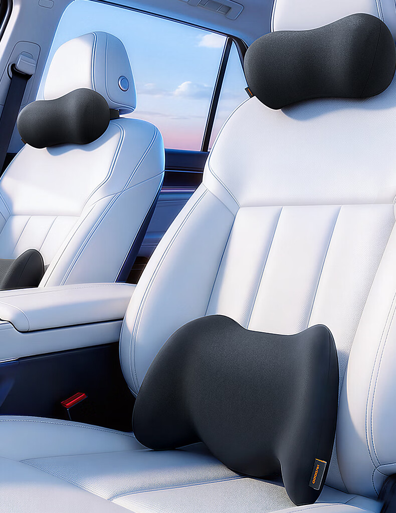 Huiduoduo Car Headrest Neck Pillow Memory Foam Cervical Pillow for Driver Seat Compatible with Tesla Mercedes-Benz 3