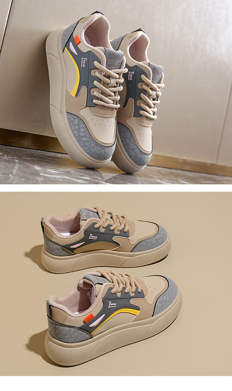 Cartelo Crocodile Women's Casual Shoes Spring Fashion Comfortable Soft Sole Colorblock Sports Sneakers Gray Size 39 Model 1694 8