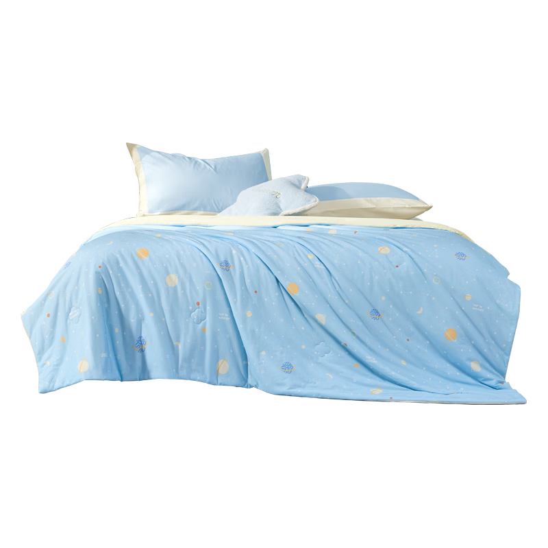 Mercury Kids Summer Cooling Quilt A-Class Pure Cotton Antibacterial Machine Washable Cooling Quilt Core Kindergarten Thin Quilt 120*150cm