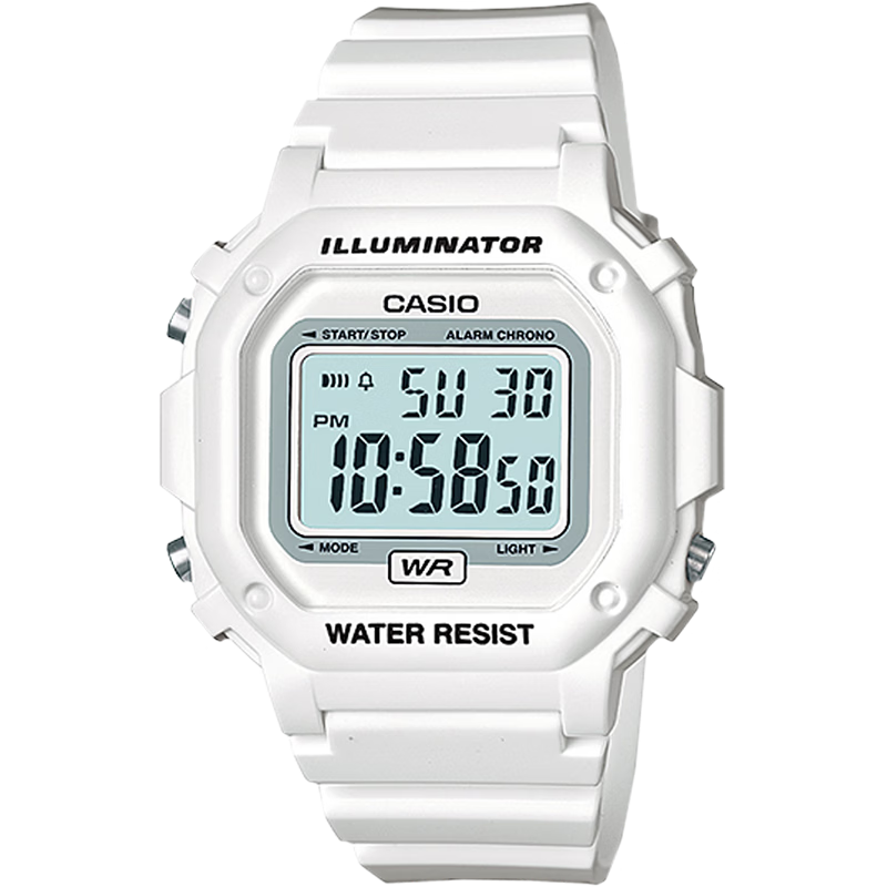 CASIO Unisex Retro Small Square Waterproof Couple Student Sports Digital Watch Gift F-108WHC-7B