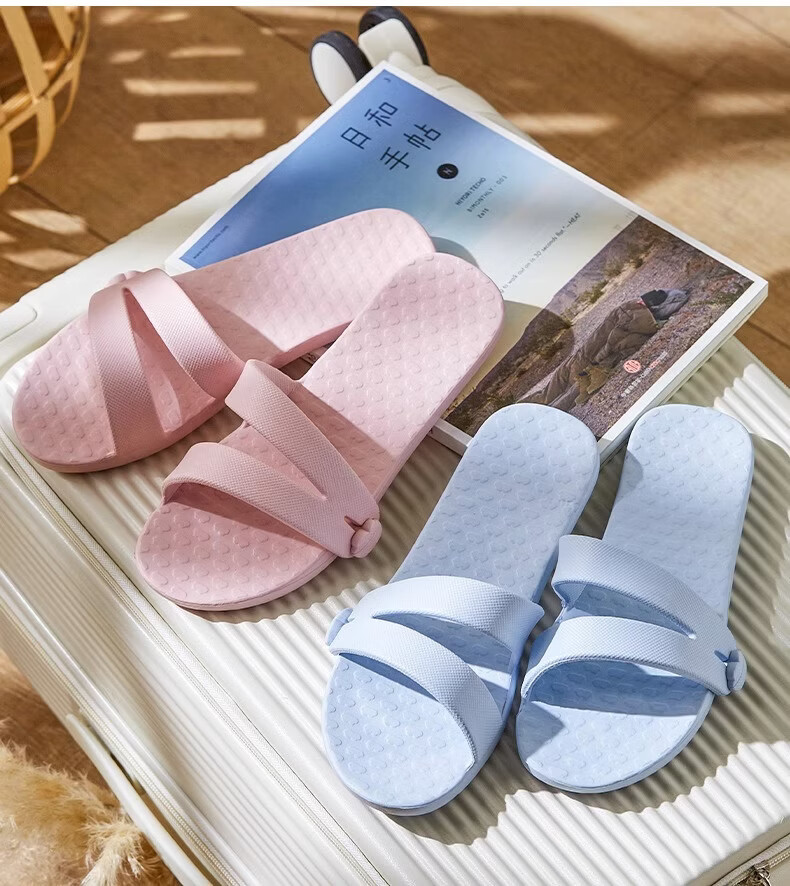 XGGC Travel Portable Foldable Slippers Detachable Non-Slip Bath Beach Hotel Shoes Light Blue Size 35-36 12