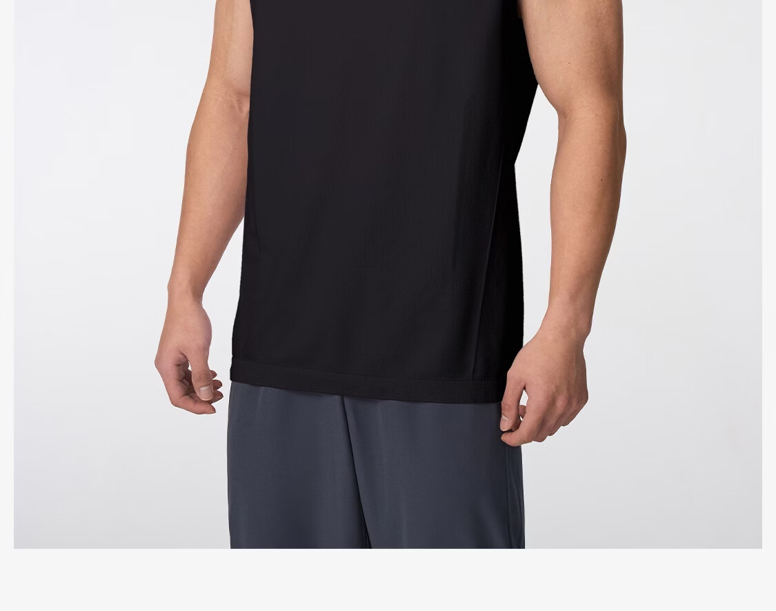 Keep New Men's Moisture-Wicking Quick-Dry Seamless Shoulder Sports Vest High Elastic Breathable Fitness Running Top 0598 3