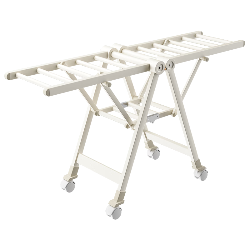 Fengshang Floor-Standing Balcony Clothes Drying Rack, Movable Wing-Shaped Foldable Small Apartment Clothes Hanger 0228