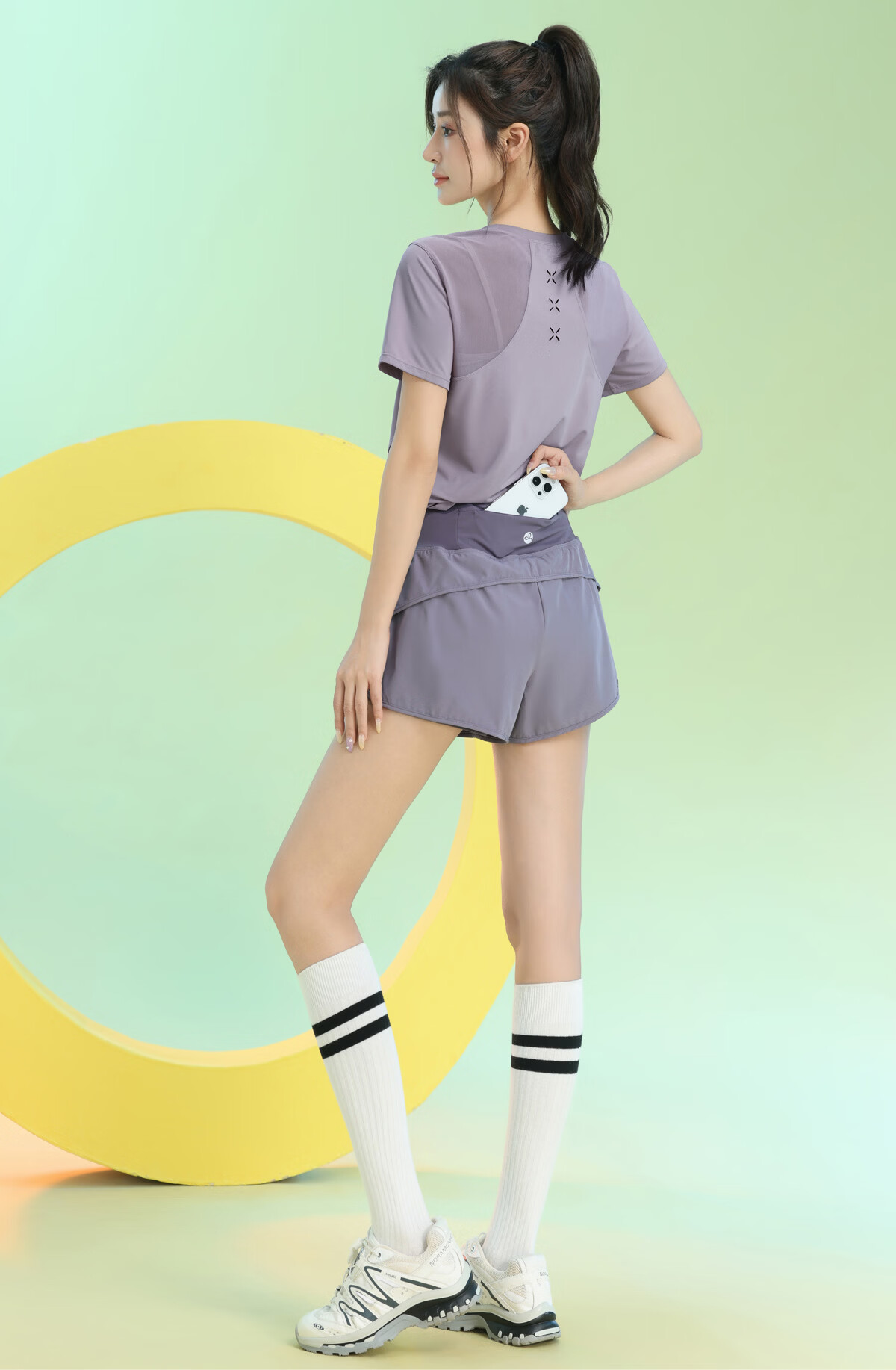 Baisirong Women's Professional Outdoor Morning Running Short Sleeve Quick-Dry Fitness Running Sports Set Loose High Elasticity Yoga Wear 17