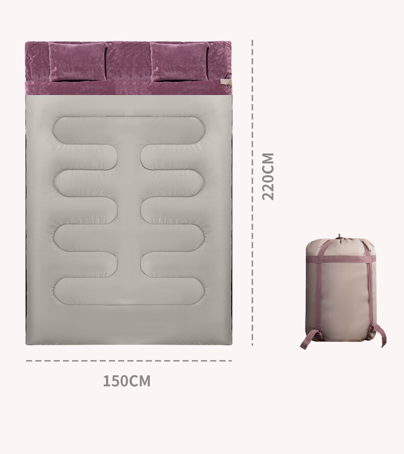 BeiJiLang Double Sleeping Bag Autumn Winter Thickened Crystal Velvet Outdoor Camping Car Nap Warm Anti-Cold Quilt 9