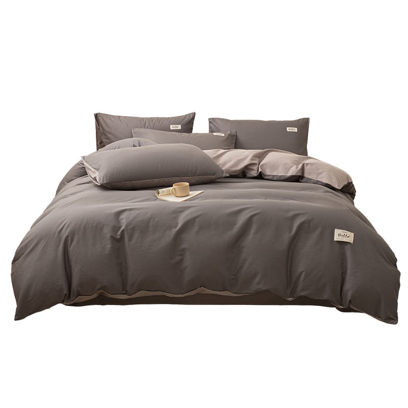 MUJI 100% Cotton Four-Piece Bedding Set, All Cotton Bed Sheet and Duvet Cover, King Size 220x240cm for 1.8/2.0m Bed