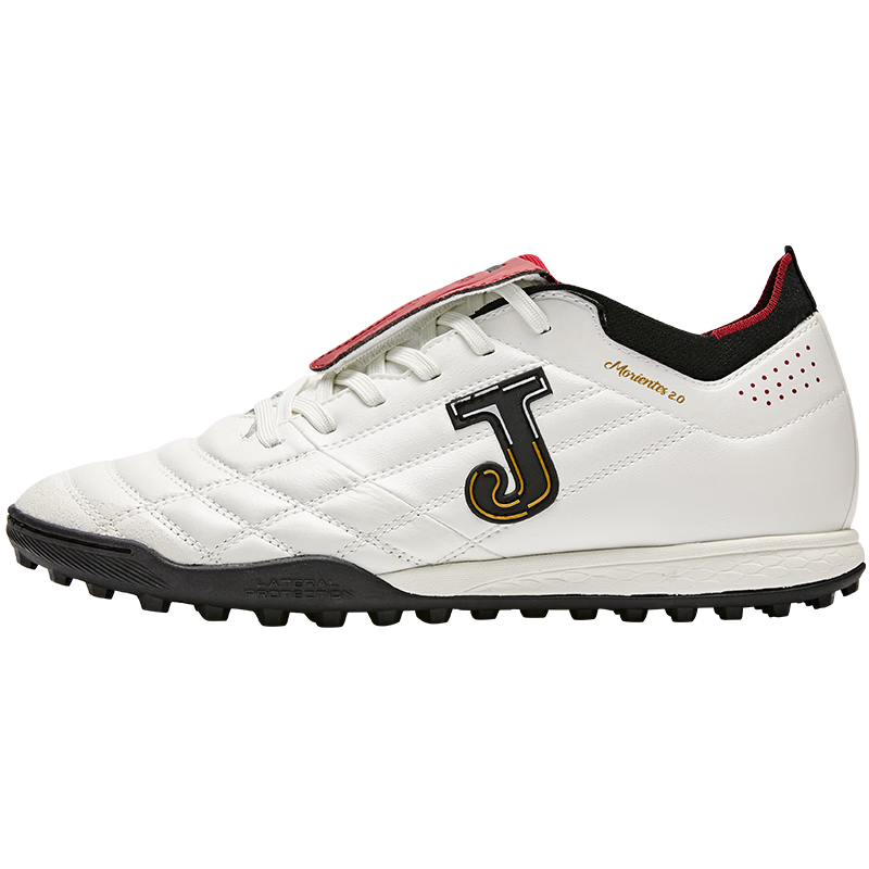 JOMA Kangaroo Leather Soccer Shoes TF Turf Studs Adult Youth Match Training Shoes White/Black/Red Size 45