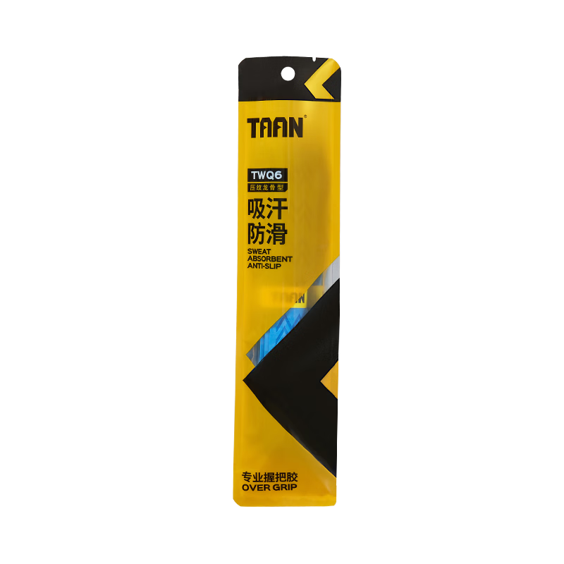 Taan Badminton Racket Grip Tape, Spine Frosted Texture, Sweat-Absorbing Grip Tape TWQ6, Black-Blue Size, 3-Pack