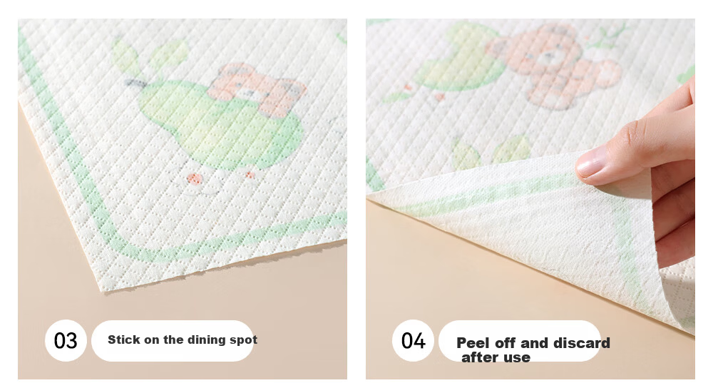 Betis Disposable Baby Placemat Portable Outdoor Table Mat Infant Oil-proof Waterproof Kids Placemat High Chair Tablecloth 25