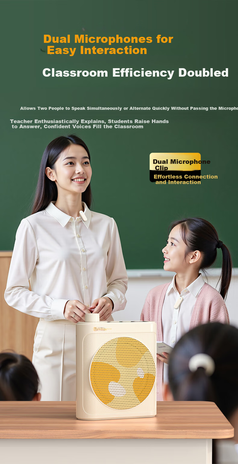 Good Shepherd Wireless Magnetic Clip-on Lavalier Microphone Anti-Howling Amplifier Teacher Classroom Dedicated Tour Guide Outdoor Explanation Wireless Microphone Long Battery Life Portable Outdoor Spe 7