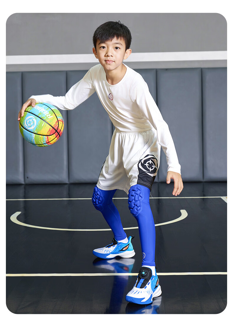 Zhunzhe Kids Impact-Resistant Basketball Training High-Elastic Breathable Knee Pads Compression Nine-Point Fitness Pants 16